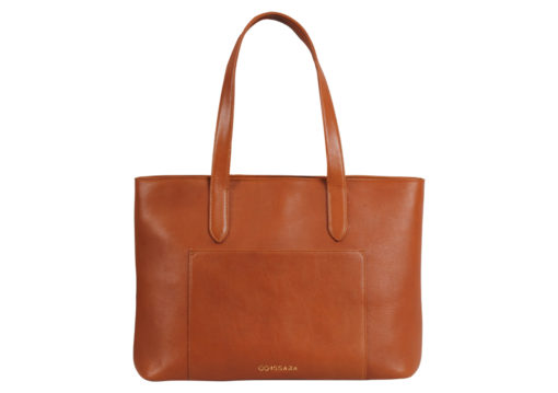 Leather Cognac Tote Issara Inside pocket